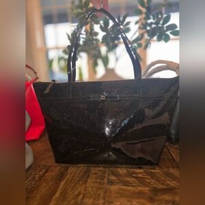 Kate Spade Elegant Black Patent Leather Tote Bag